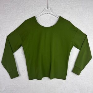 Cabi Olive Green Twist Back Long Sleeve Top Womens Size S Rayon Blend